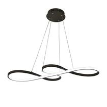 Lustre Pendente Led Design Moderno 3 Em 1 Bivolt Cor Preto