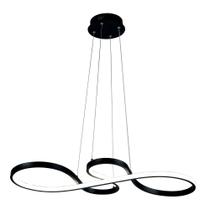 Lustre Pendente Led Design Moderno Luxo 3 Em 1 Bivolt Preto