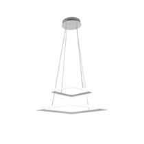 Lustre pendente led domum 2 arcos quadrado branco 50/30cm 4000k bivolt