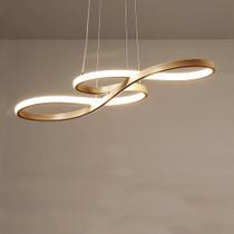 Lustre Pendente LED Dourado Sala de Jantar Sala Cozinha Branco Quente 60w Bivolt
