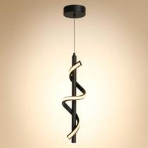 Lustre Pendente LED Espiral Preto 50W Bivolt Moderno Iluminação Sala Jantar Cozinha Minimalista Lustre Pendente LED Espiral Preto 50W Bivolt Moderno Iluminação Sala Jantar Cozinha Minimalista