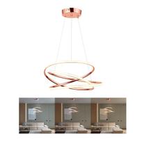 Lustre Pendente Led Flat Retorcido 3 tonalidades de luz