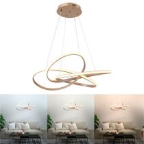 Lustre Pendente LED Flat Retorcido CHAMPAGNE 3 Tons de Luz