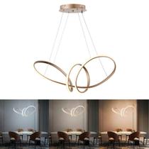 Lustre Pendente LED Infinity Champagne com 3 tons de luz