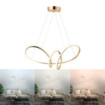 Lustre Pendente LED Infinity Dourado ou Rosé 3 tons de luz