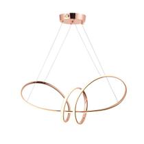 Lustre Pendente LED Infinity Dourado ou Rosé c/ Sequenciador