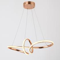 Lustre Pendente Led Rose Moderno Design Escultural 50W 3Em1