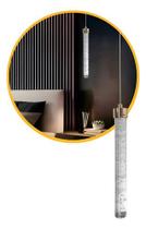 Lustre Pendente Led Tubo Cristal 3w Multicor Dourado Bivolt 127/220v Dourado