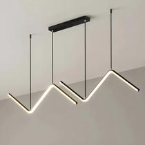 Lustre Pendente LED Wave Dourado 40W 3500K Bivolt Moderno Sala Jantar Iluminação Decorativa Luxo Ele