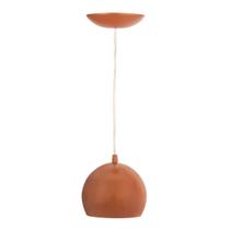 Lustre Pendente LowCost Bola Pequena Alumínio 15cm Cobre