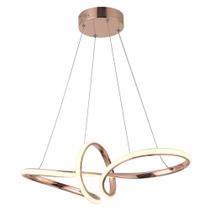 Lustre Pendente Lumier 45W 58cm Led Integrado Moderno 3 em1 Bivolt Rosé Gold