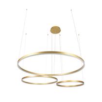 Lustre Pendente Lumier Aragon 3 Anéis 3000K Moderno Led integrado