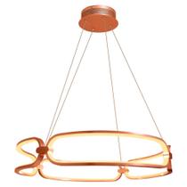 Lustre Pendente Lumina Led 50w ROSE GOLD Ø60cm Bb007 Bella St1388