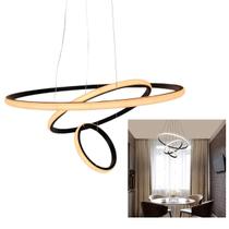 Lustre Pendente Luminaria 3 Em 1 Arcos Aneis Perfil Led Infinito Luxo Decoraçao Casa Sala Estar Jantar Iluminaçao Rustico Ajustavel Casa Loja - LEVA PRA MALHAR