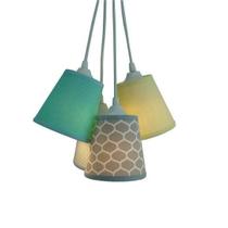 Lustre Pendente Luminária Cacho Colmeia 4 Cúpulas Colorido Lustre Pendente Luminária Cacho Colmeia 4 Cúpulas Colorido