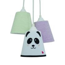 Lustre Pendente Luminária Cacho Quarto de Bebê Panda