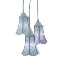 Lustre Pendente Luminária Cúpula Paris com Estampas Lilás e Branco Lustre Pendente Luminária Cúpula Paris com Estampas Lilás e Branco