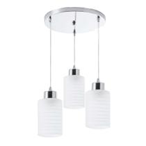 Lustre Pendente Luminária de Teto Track em Vidro Leitoso 3xE27 Bivolt Lustre Pendente Luminária de Teto Track em Vidro Leitoso 3xE27 Bivolt