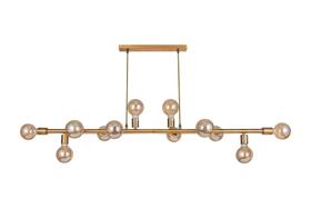 Lustre Pendente Luminária Dourado Gold Sputnik Moderno Retrô Vintage para 12 Lâmpadas Inl28