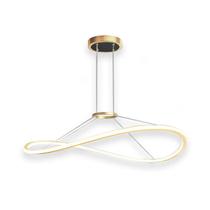 Lustre Pendente Luminária Redondo 60W Dourado 50cm - NJ Iluminação