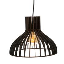 Lustre Pendente Luminaria Sala Cozinha Balcão Americana Meia Lua Medio Preto