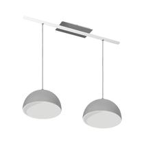 Lustre Pendente Luminária Sala Jantar Quarto Design 7632 2 Lâmpadas E27 Prata