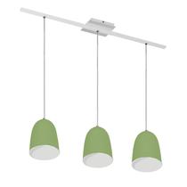 Lustre Pendente Luminária Sala Jantar Quarto Design 7743 3 Lâmpadas E27 Verde