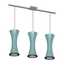 Lustre Pendente Luminária Sala Jantar Quarto Design 7923 3 Lâmpadas Gu10 Azul