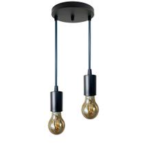 Lustre Pendente Luminária Simples Duplo Industria Cabo 1,5M