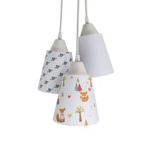 Lustre Pendente Luminária Tecido Raposinha e Corações