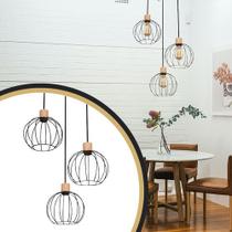 Lustre Pendente Luminaria Teto Sala Jantar Moderna Preto Muller