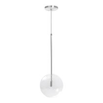 Lustre Pendente Lux Escovado Globo Vidro Cristal 20Cm + Led Lustre Pendente Lux Escovado Globo Vidro Cristal 20Cm + Led