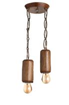 Lustre Pendente Madeira Para Teto 2 Lâmpadas P2