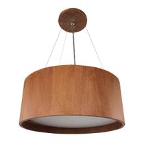 Lustre Pendente Madeira Redondo 50cm
