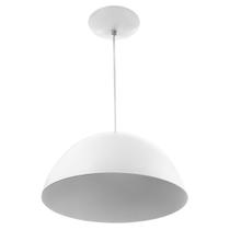 Lustre Pendente Meia Lua 30cm De Alumínio Soquete E-27 Branc