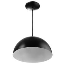 Lustre Pendente Meia Lua 30cm De Alumínio Soquete E-27 Preto