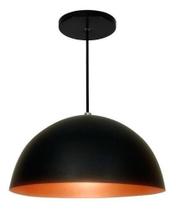 Lustre Pendente Meia Lua 40Cm Alumínio Cobre