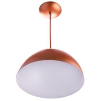 Lustre Pendente Meia Lua 40cm De Alumínio Cobre