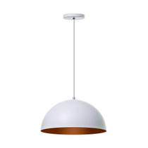 Lustre Pendente Meia Lua Branco 30Cm Aluminio Lustre Pendente Meia Lua Branco 30Cm Aluminio