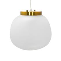 Lustre Pendente Metal Cristal Leitoso Design Moderno