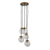 Lustre Pendente Metal Dourado 5 Cupulas Design Moderno