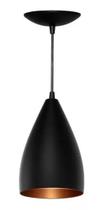 Lustre Pendente Modelo Vegas Luxo Preto Com Cobre