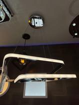 Lustre Pendente Moderno 1 Anel Led 30w Design Quadrado Prata Lustre Pendente Moderno 1 Anel Led 30w Design Quadrado Prata