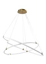 Lustre Pendente Moderno 2 Aneis Led 180W Dourado Ani