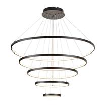 Lustre Pendente Moderno 5 Anéis Led 188W 3000K Bivolt Preto Lustre Pendente Moderno 5 Anéis Led 188W 3000K Bivolt Preto