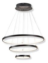 Lustre Pendente Moderno Anéis Led 3 Arcos 60cm Preto Cor da estrutura:Preto Lustre Pendente Moderno Anéis Led 3 Arcos 60cm Preto Cor da estrutura:Preto