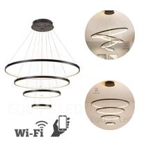 Lustre Pendente Moderno Anéis Led 4 Arco Pe Direito Duplo Pt Lustre Pendente Moderno Anéis Led 4 Arco Pe Direito Duplo Pt