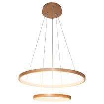 Lustre Pendente Moderno Anéis Led 40w 2 Arcos Cobre St549