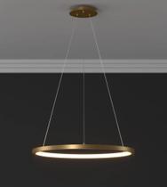 Lustre Pendente Moderno Anéis Ring Led 38w Dourado 1 Arco Bivolt 80cm 6106