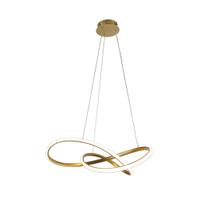 Lustre Pendente Moderno Dourado Metal 45w Led Integrado 3/4/6000K Bivolt Para Sala de Estar e Jantar - Lumier